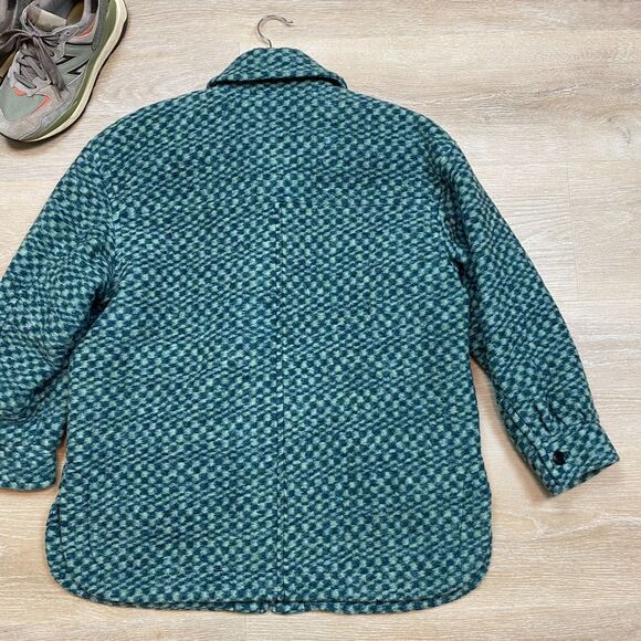 Madewell Belrose Shirt-Jacket in Jacquard Check Women's L Color Palm - Picture 7 of 10